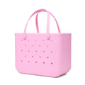 Original Bogg Bag Cut Out Heart Pink Taffy Ocean Day Storage Tote Ultra Durable Easy Clean Waterproof Phone Pouch Included for Women
