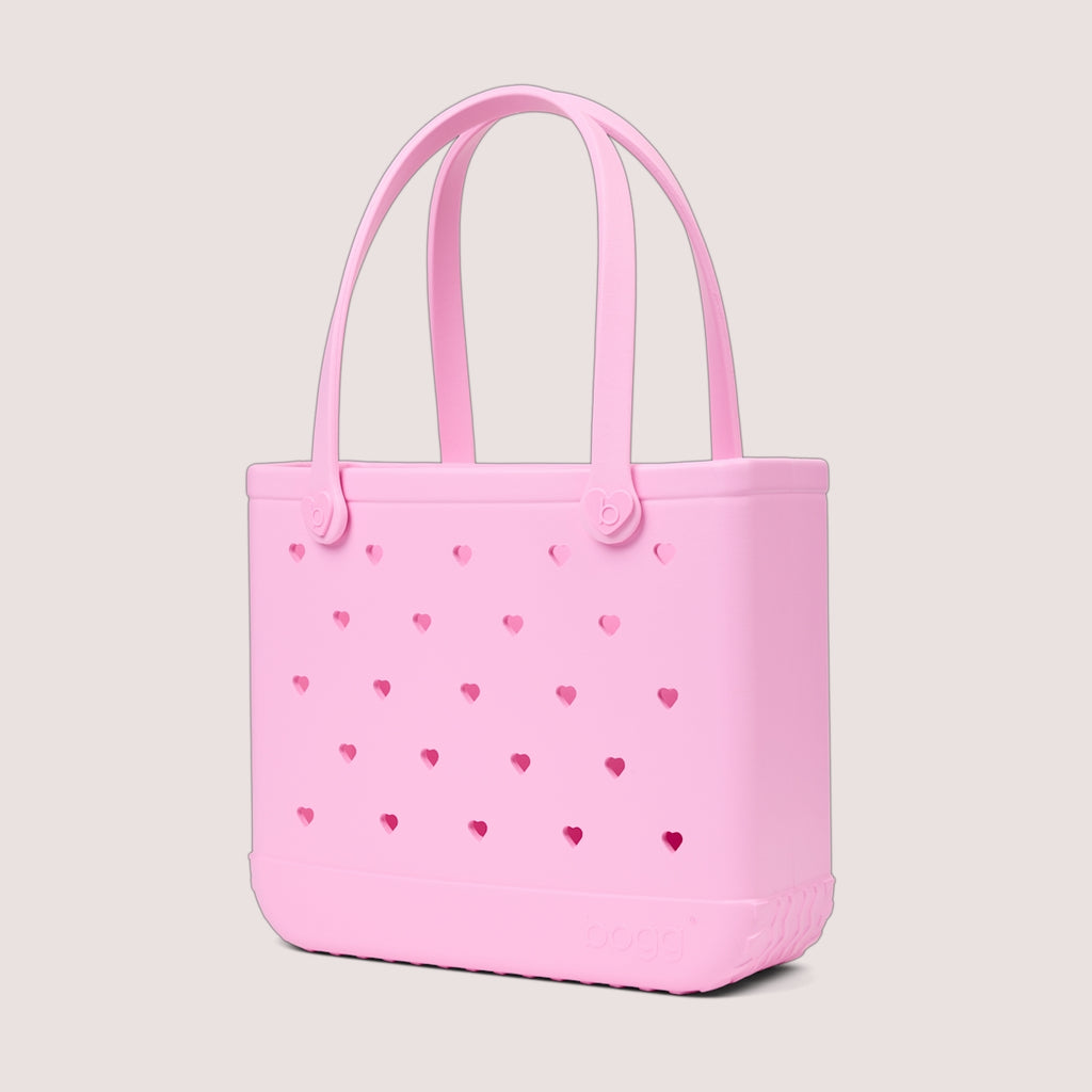 Baby Bogg Bag Cut Out Heart Pink Taffy Waterproof EVA Beach Tote Bag Oversized Washable with Adjustable Shoulder Strap for Summer Travel Travel Organizer Vacation Essentials for Women