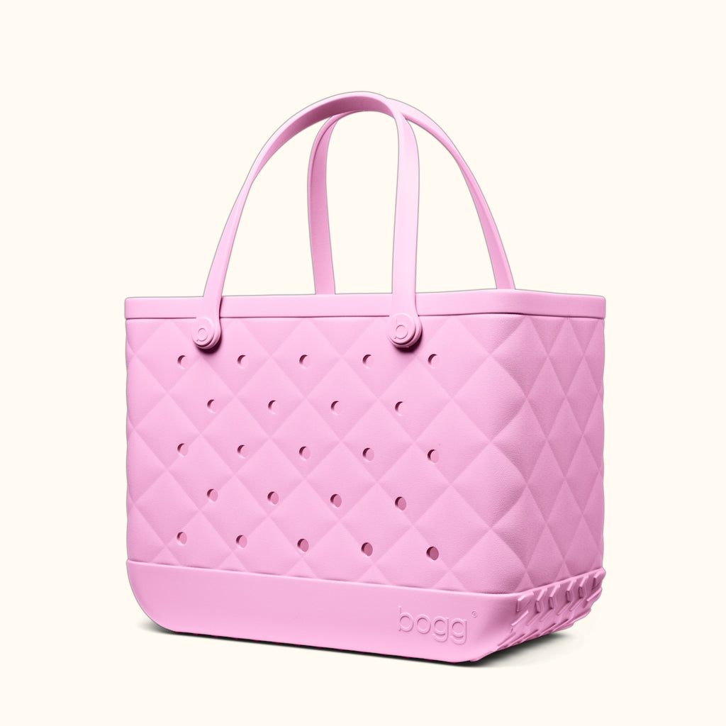 Original Bogg Bag Quilted Pink Taffy Island Getaway Carryall Premium Waterproof Adjustable Shoulder Strap for Weekend Travel