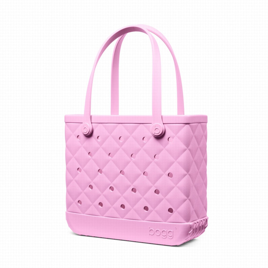 Baby Bogg Bag Quilted Pink Taffy Open Top Beach Organizer Durable Waterproof with Makeup Bag for Resort Holidays Travel Organizer Vacation Essentials for Women
