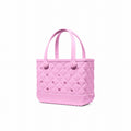 Bitty Bogg Bag Quilted Pink Taffy Waterproof EVA Beach Tote Bag Waterproof Lightweight with Cosmetic Organizer for Summer Travel Travel Organizer Vacation Essentials for Women