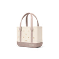 Bitty Bogg Bag Varsity Mushroom Lightweight Waterproof Carryall Washable Sandproof with Adjustable Shoulder Strap for Family Beach Days Travel Organizer Vacation Essentials for Women