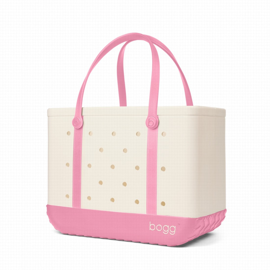 Original Bogg Bag Varsity Blowing Pink Bubbles Quick Dry Beach Storage Tote Travel Friendly Travel Friendly with Adjustable Shoulder Strap for Camping Trips Travel Organizer Vacation Essentials for Women