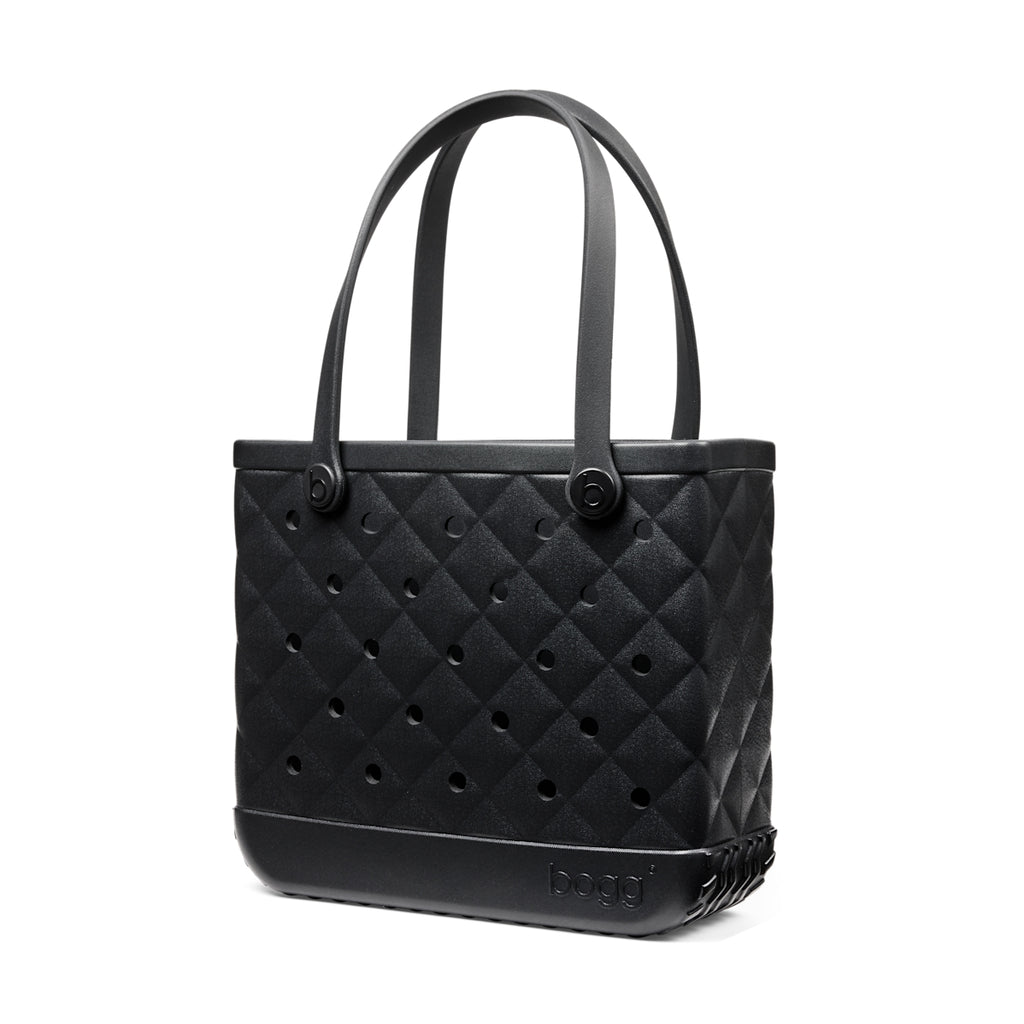 Baby Bogg Bag Quilted LBD Black Family Beach Day Carryall Washable Lightweight with Reinforced Handles for Picnic Days Travel Organizer Vacation Essentials for Women