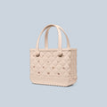 Bitty Bogg Bag Quilted Freshly Pressed Linen Coastal Travel Beach Bag Stylish Travel Friendly Bonus Cosmetic Bag Included for Beach Holidays