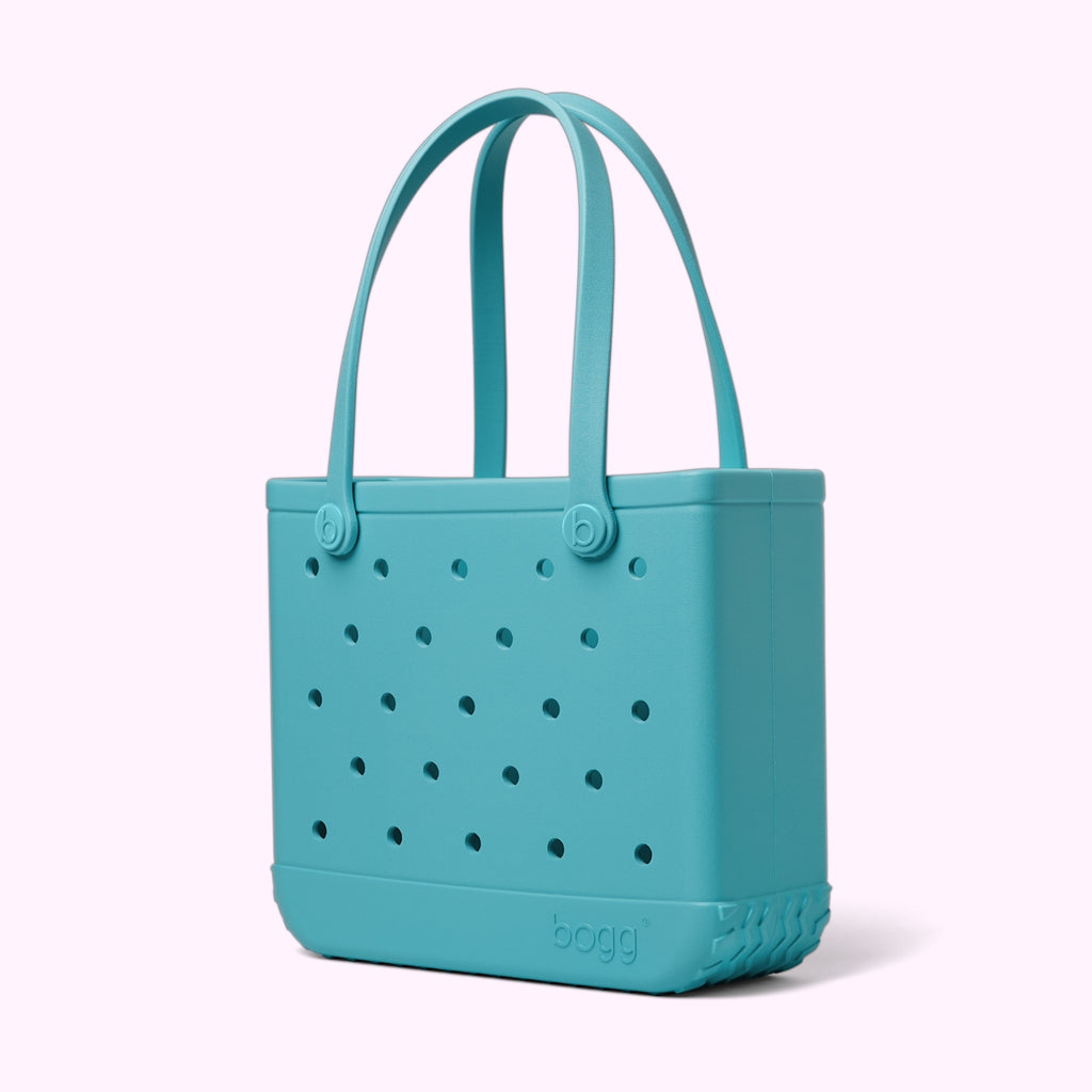 Baby Bogg Bag Turquoise and Caicos Easy Clean Rubber Tote Washable Sandproof with Cosmetic Organizer for Weekend Getaways Travel Organizer Vacation Essentials for Women