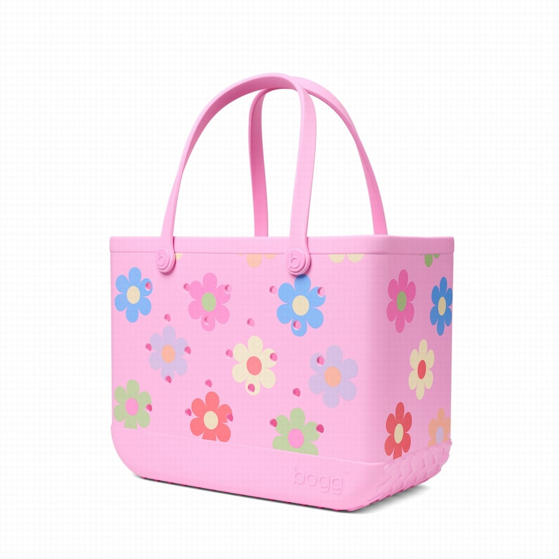 Original Bogg Bag Happy Flowers Ocean Day Storage Tote Luxury Tip Resistant Adjustable Shoulder Strap for Weekend Travel