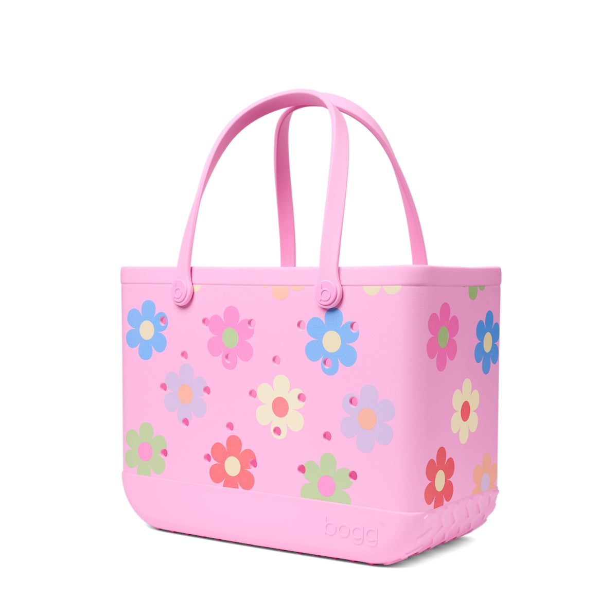 Original Bogg Bag Happy Flowers Sunshine Travel Organizer Heavy Duty Large Capacity Adjustable Shoulder Strap for Outdoor Sports