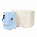 Bogg Brrr Half Cooler Blue Skies and Bogg Bag Lightweight Waterproof Carryall Easy Clean Large Capacity with Non Slip Bottom for Yacht Excursions Travel Organizer Vacation Essentials for Women