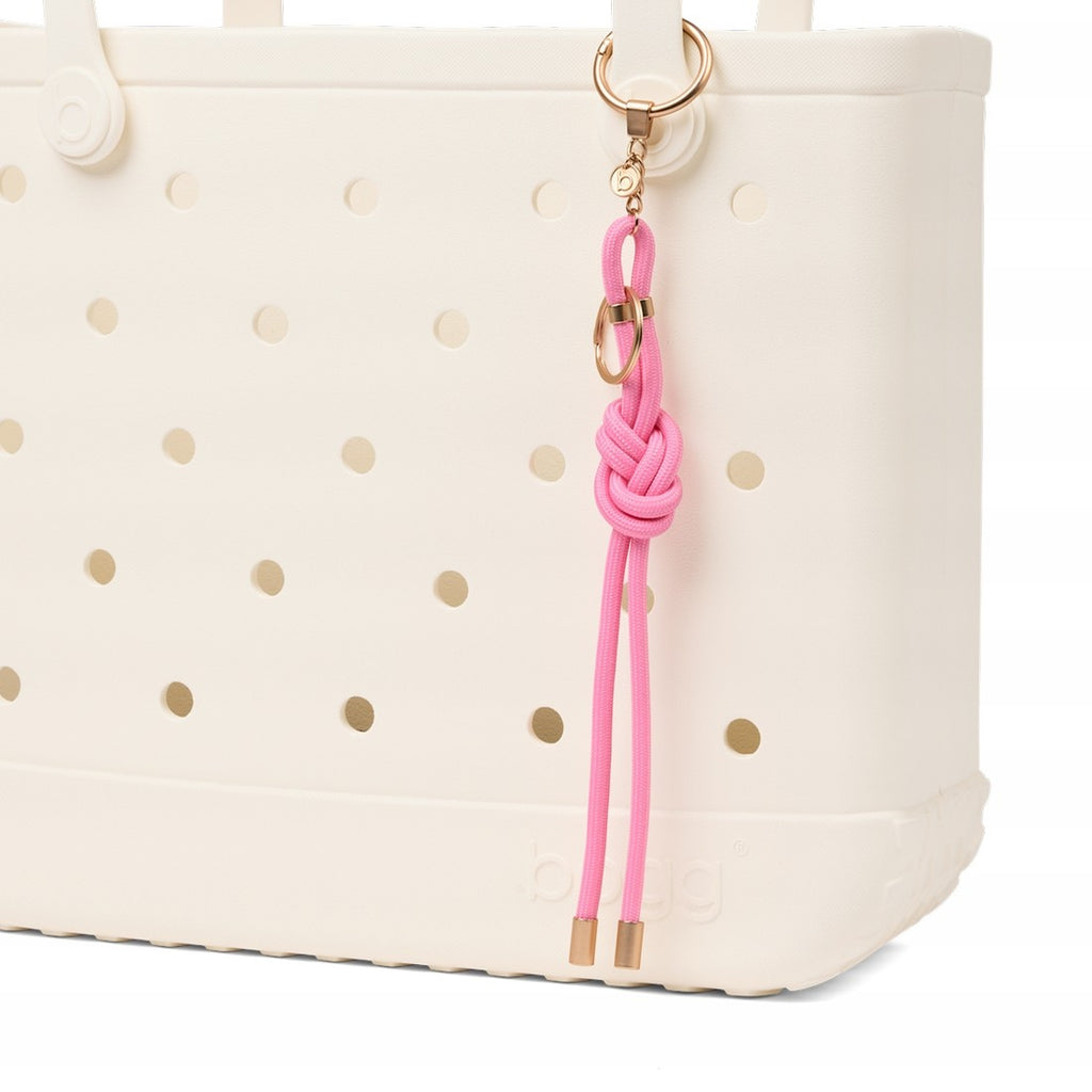 Bogg'd & Charmed Pink Taffy Nautical Rope Ocean Breeze Carryall Stylish Tip Resistant Waterproof Phone Pouch Included for Pool Activities
