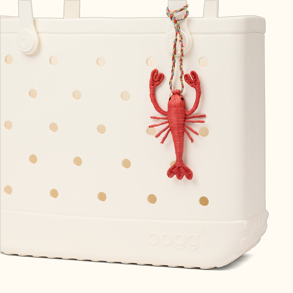 Bogg'd & Charmed Raffia Lobster Coastal Weekend Carryall Stylish Sandproof Adjustable Shoulder Strap for Boat Excursions