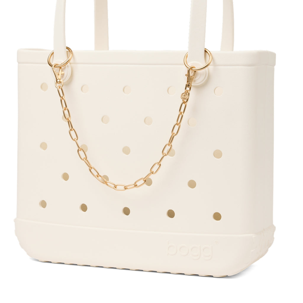 Bogg'd & Charmed Gold Chain Poolside Essentials Organizer Modern Washable Extra Wide Opening for Family Trips