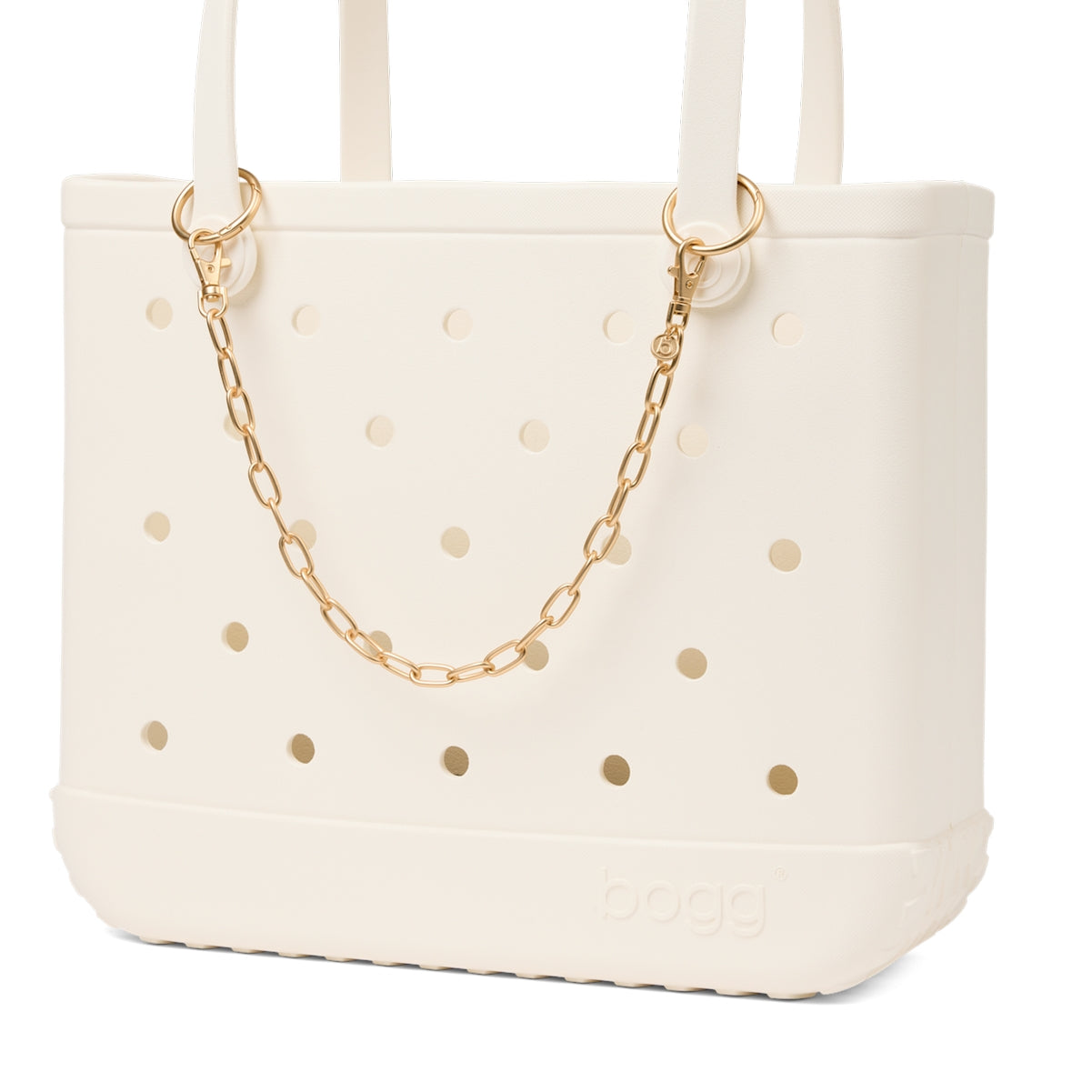 Bogg'd & Charmed Gold Chain Poolside Essentials Organizer Modern Washable Extra Wide Opening for Family Trips