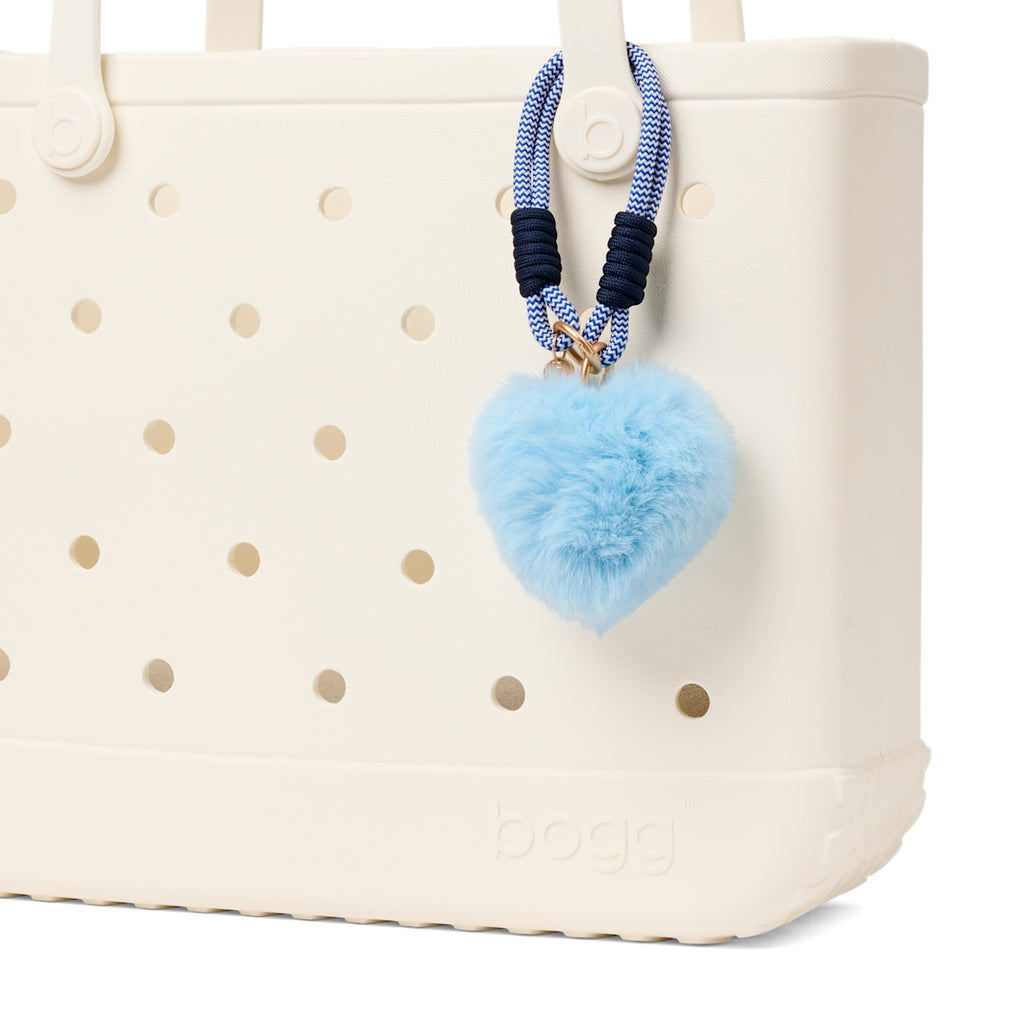Bogg'd & Charmed Blue Heart Pouf Island Getaway Carryall Ultra Durable Oversized Waterproof Phone Pouch Included for Summer Adventures