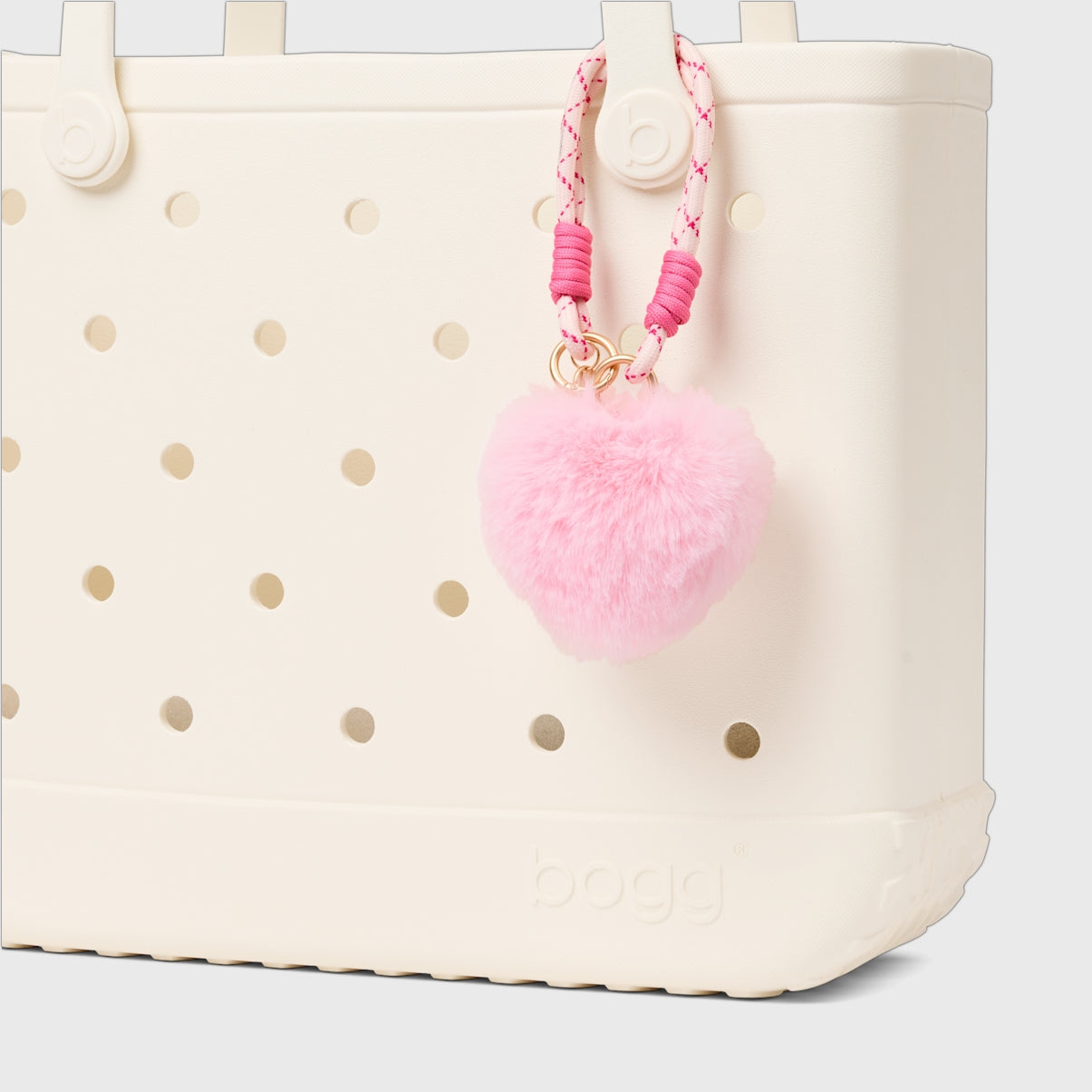 Bogg'd & Charmed Pink Heart Pouf Women's Waterproof Beach Tote Travel Friendly Durable with Travel Accessory Pouch for Tropical Vacations Travel Organizer Vacation Essentials for Women
