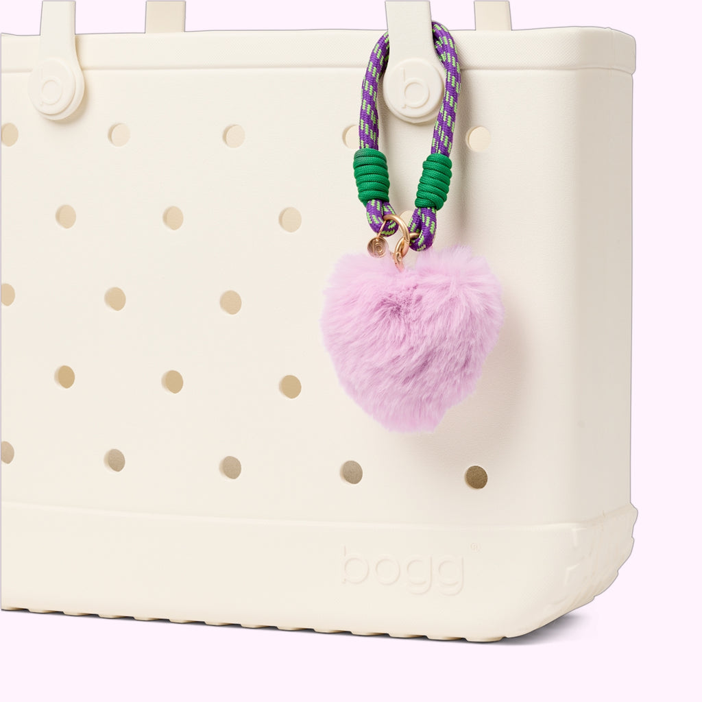 Bogg'd & Charmed Purple Heart Pouf Holiday Cruise Tote Stylish Sandproof Easy Maintenance Surface for Beach Holidays