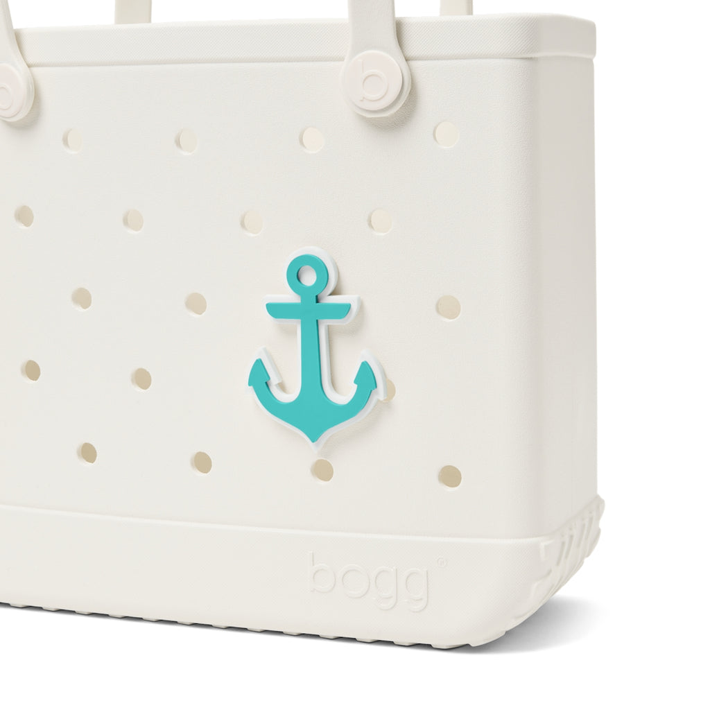 Bogg Bit Turquoise Anchor Summer Escape Beach Bag Functional Travel Friendly Easy Maintenance Surface for Cruise Travel