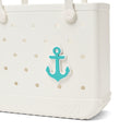 Bogg Bit Turquoise Anchor Summer Escape Beach Bag Functional Travel Friendly Easy Maintenance Surface for Cruise Travel