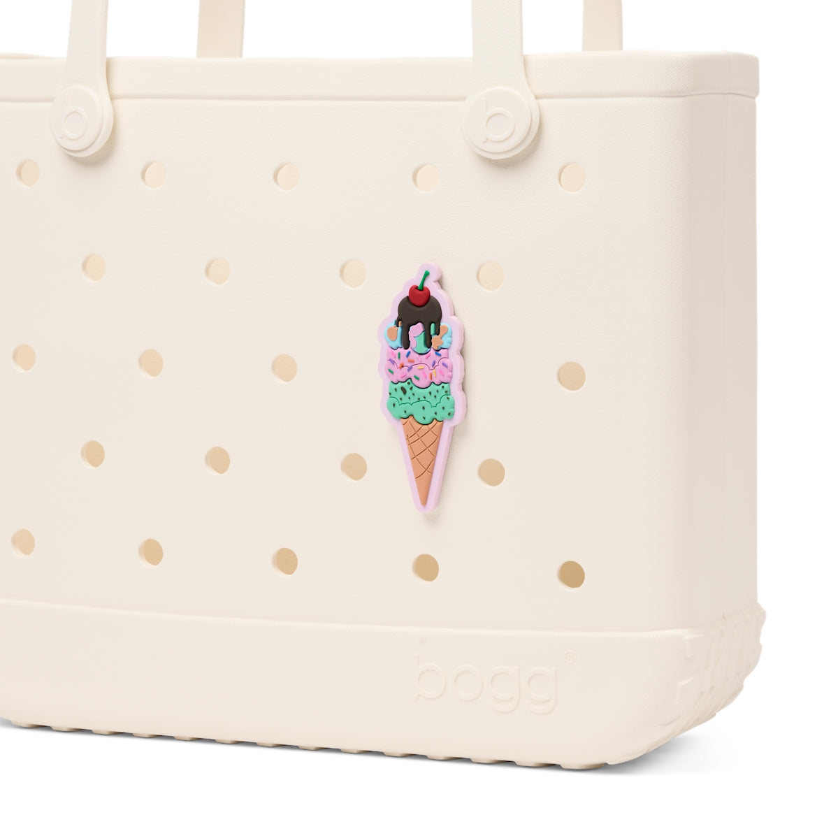 Bogg Bit Ice Cream Lightweight Waterproof Carryall Oversized Durable with Makeup Bag for Beach Vacation Travel Organizer Vacation Essentials for Women
