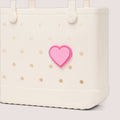Bogg Bit Pink Heart Summer Holiday Storage Tote Modern Washable Easy Maintenance Surface for Family Trips