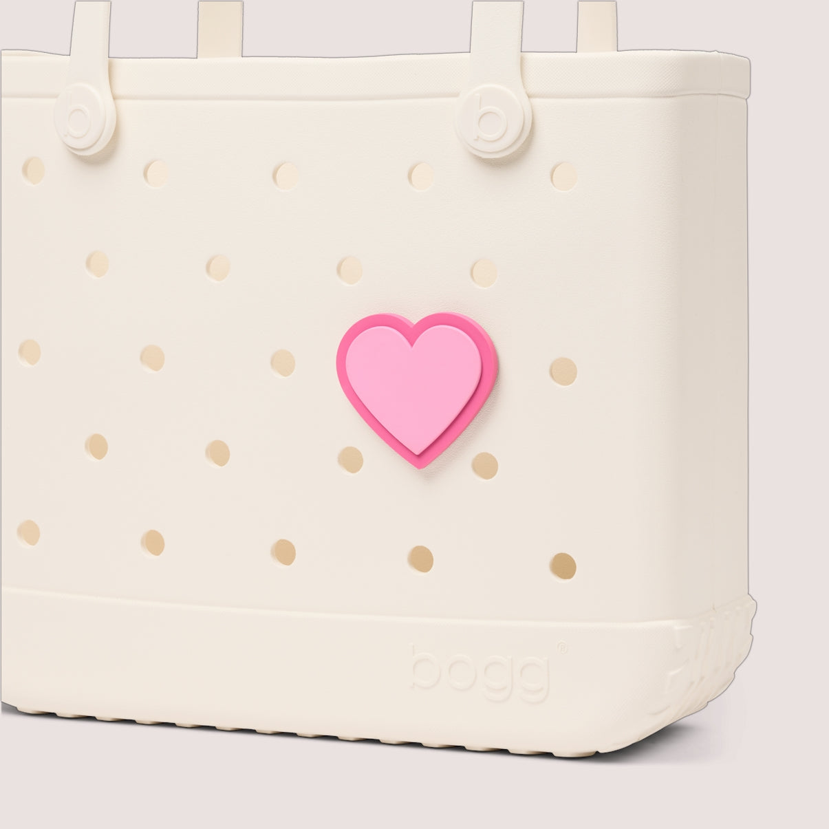 Bogg Bit Pink Heart Summer Holiday Storage Tote Modern Washable Easy Maintenance Surface for Family Trips