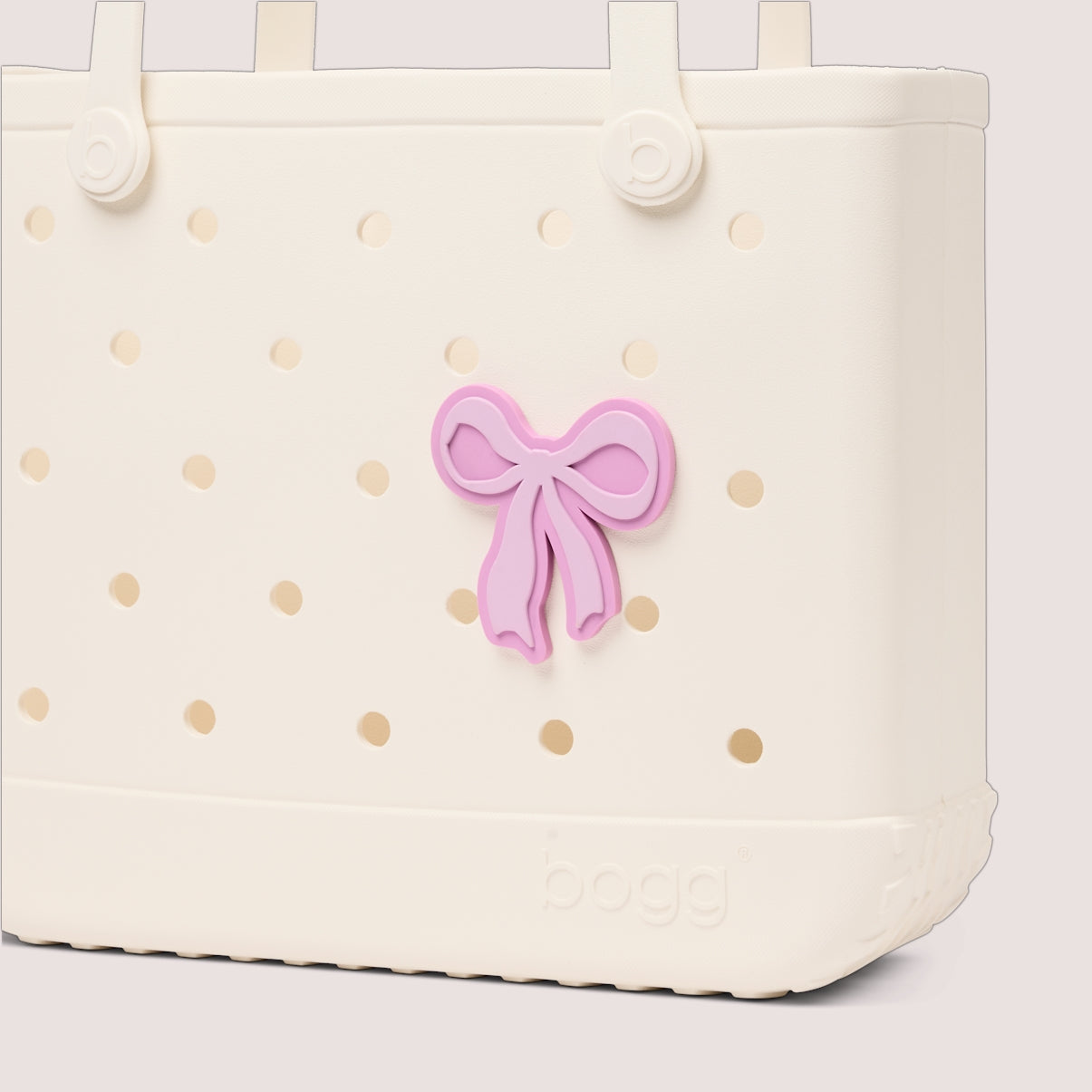 Bogg Bit Pink Bow Family Beach Day Carryall Washable Lightweight with Spacious Interior for Lake Adventures Travel Organizer Vacation Essentials for Women