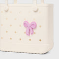 Bogg Bit Pink Bow Lake Day Waterproof Tote Lightweight Quick Dry Adjustable Shoulder Strap for Women