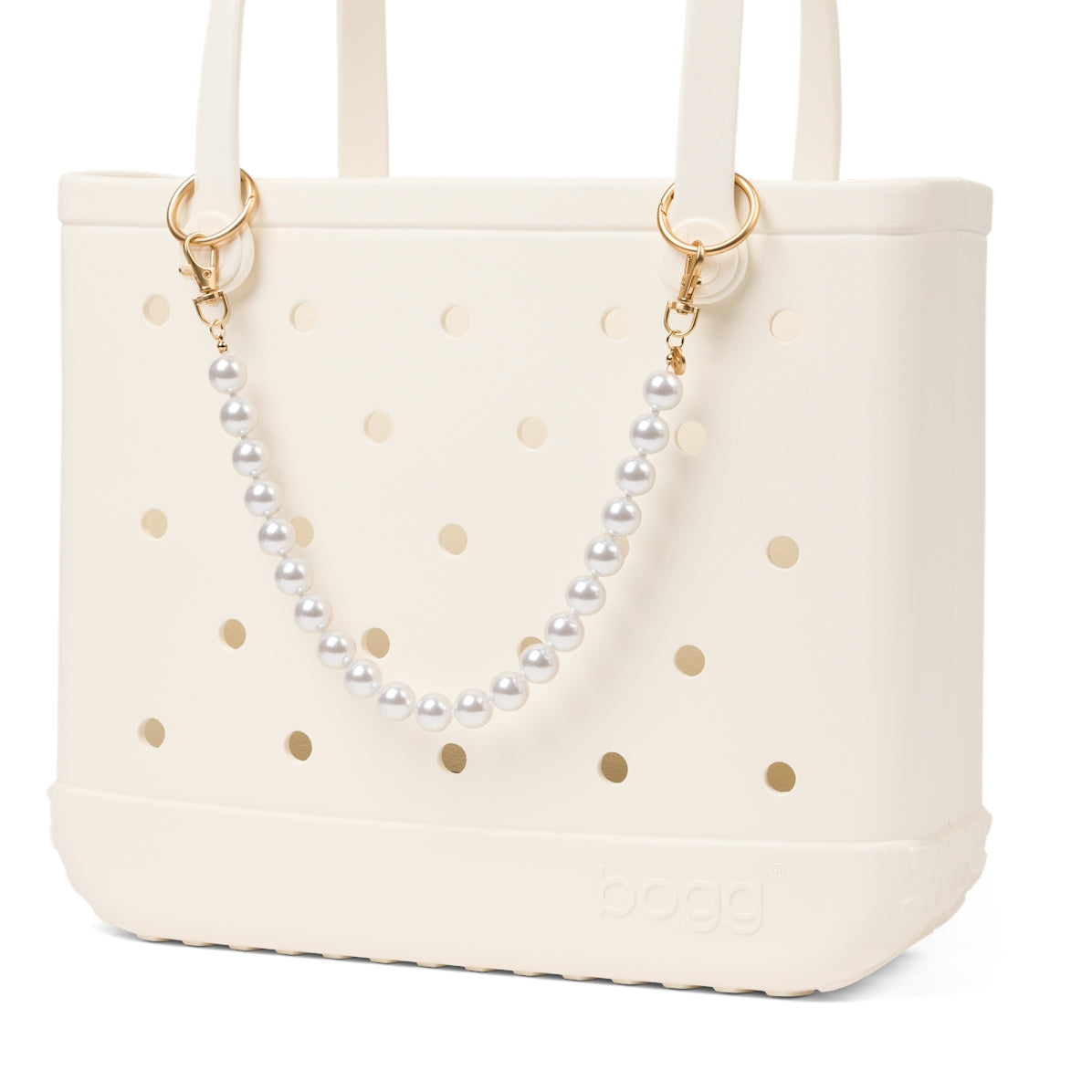 Bogg'd & Charmed String of Pearls Easy Clean Rubber Tote Travel Friendly Lightweight with Easy Clean Surface for Resort Holidays Travel Organizer Vacation Essentials for Women