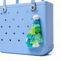 Bogg Bag Bauble Seaweed Double Tassel Luxury Resort Pool Tote Tip Resistant Durable with Extra Storage Compartments for Pool Days Travel Organizer Vacation Essentials for Women