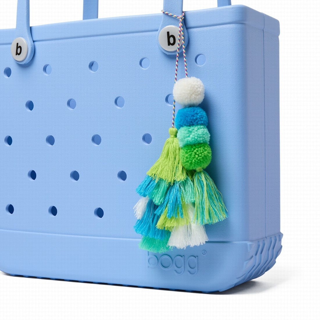 Bogg Bag Bauble Seaweed Double Tassel Luxury Resort Pool Tote Tip Resistant Durable with Extra Storage Compartments for Pool Days Travel Organizer Vacation Essentials for Women