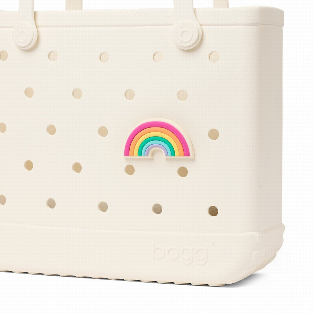 Bogg Bit Rainbow Heavy Duty Rubber Beach Bag Durable Easy Clean with Non Slip Bottom for Camping Trips Travel Organizer Vacation Essentials for Women