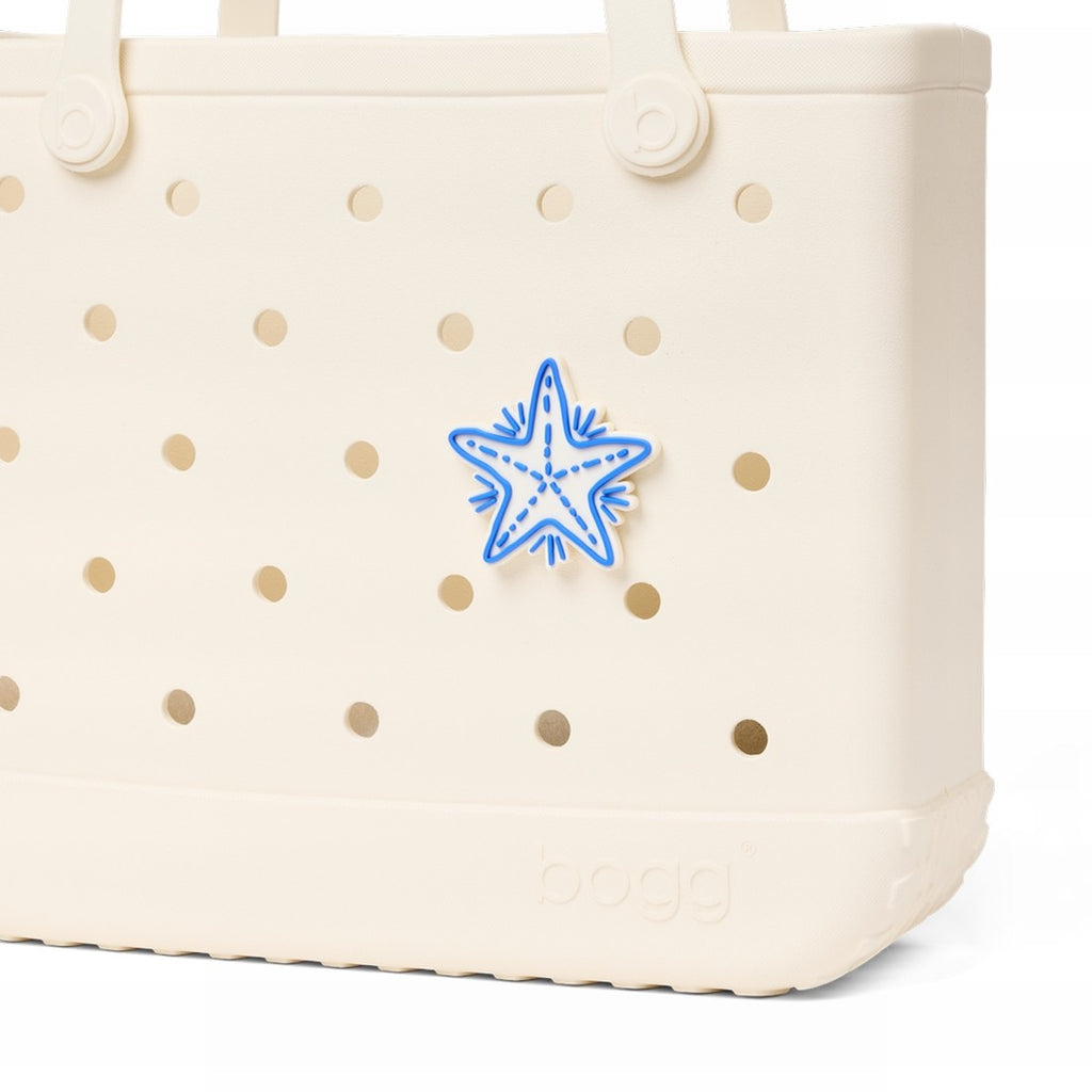 Bogg Bit Blue Starfish Premium EVA Pool Bag Washable Durable with Extra Storage Compartments for Pool Days Travel Organizer Vacation Essentials for Women