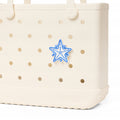 Bogg Bit Blue Starfish Premium EVA Pool Bag Washable Durable with Extra Storage Compartments for Pool Days Travel Organizer Vacation Essentials for Women