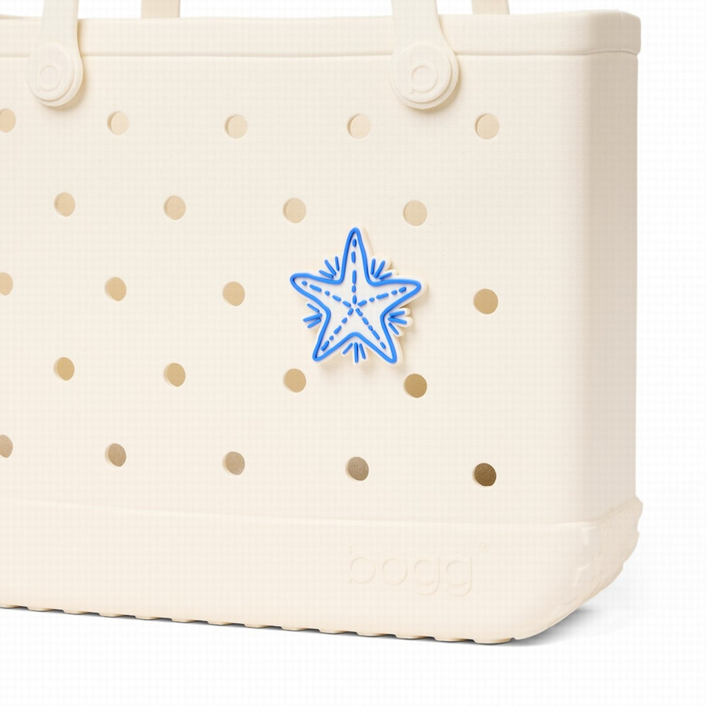 Bogg Bit Blue Starfish Family Fun Day Tote Flexible Oversized Open Top Access Access for Summer Adventures