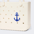 Bogg Bit Mykonos Blue Anchor Lake Day Waterproof Tote Portable Tip Resistant Waterproof Phone Pouch Included for Resort Vacations
