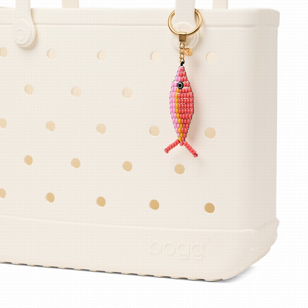 Bogg'd & Charmed Beaded Fish Coral/Pink Taffy Ocean Day Storage Tote Heavy Duty Sandproof Deep Storage Interior for Summer Adventures